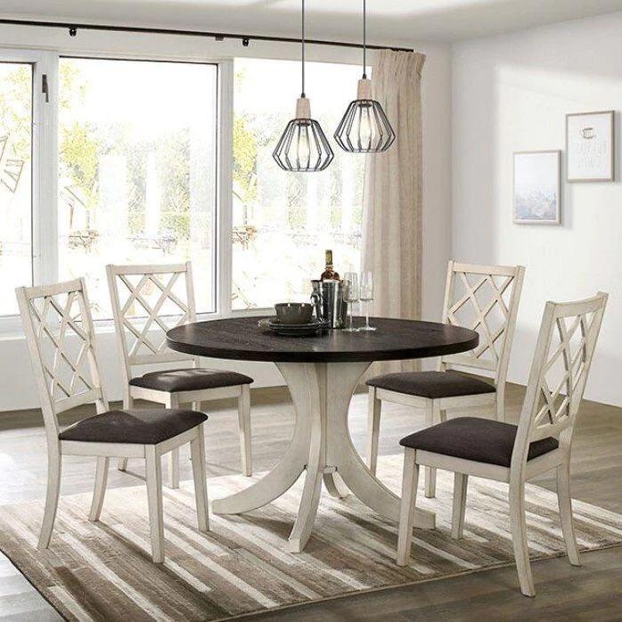 Furniture Of AmericaHaleigh 5-Piece White&#x2f;dark Walnut Dining Set